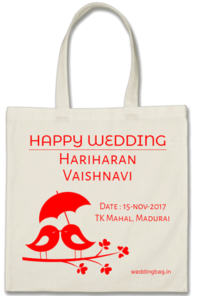 Wedding Return Gift Thamboolam Bag - Cotton - White