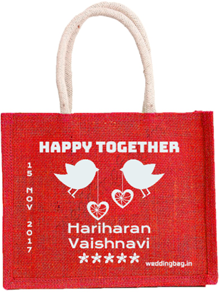 Happy Together Wedding Thamboolam Jute Bag