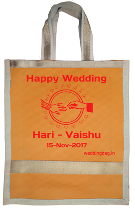Designer Wedding Thamboolam Bag with Gold lace - Non woven