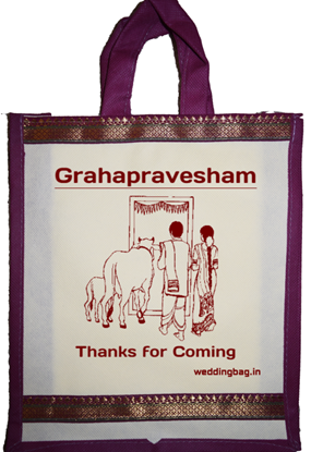 House Warming (Grahapravesham) Zari Thamboolam Gift Bag - Non Woven