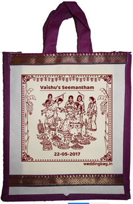 Seemantham Zari Thamboolam Gift Bag - Non woven