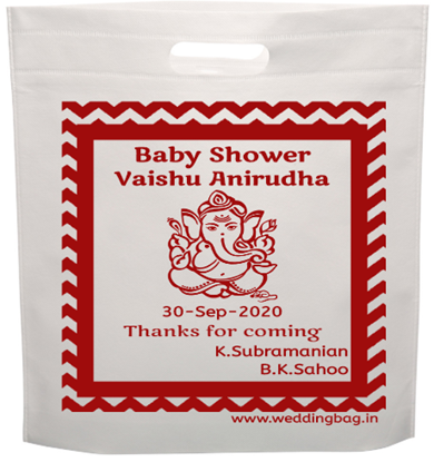 Baby Shower D-cut Non Woven Thamboolam Bag